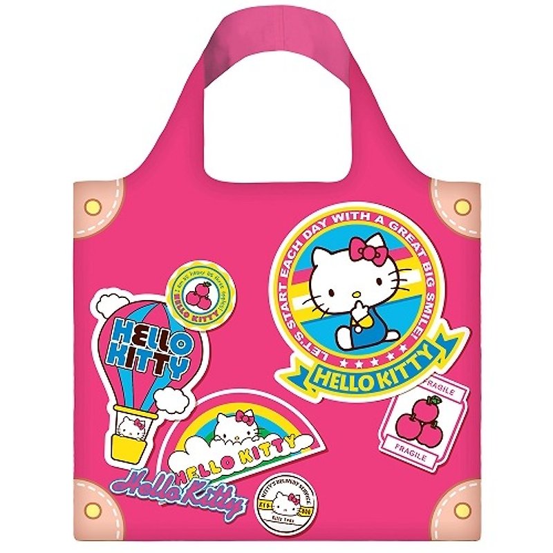 LOQI 春卷包│Hello Kitty行李箱 - 侧背包/斜挎包 - 纸 粉红色