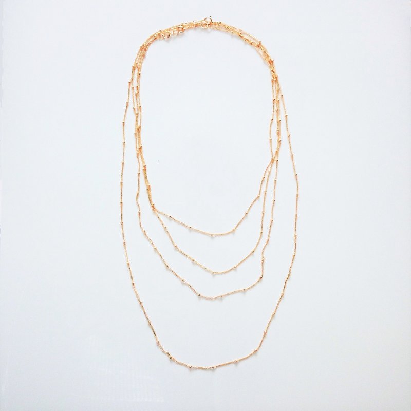 14kgf*gold station necklace 60cm 1piece - 项链 - 其他金属 金色