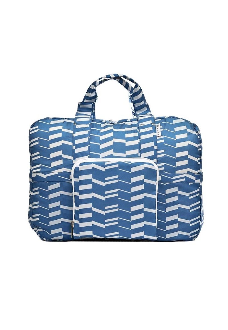 日本风 时尚旅行折叠单肩包 旅行包 - 几何蓝 - 手提包/手提袋 - 其他材质 蓝色