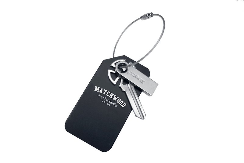 金属行李吊牌/钥匙圈 Matchwood Luggage Tag 消光黑 - 钥匙链/钥匙包 - 其他材质 