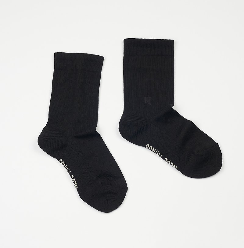 DAILY WEAR Basic黑素袜(加厚款) - 袜子 - 棉．麻 黑色