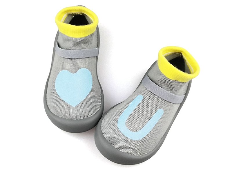【Feebees】CIPU联名系列_爱你U_灰 (学步鞋 袜鞋 童鞋 台湾制造) - 童装鞋 - 其他材质 灰色