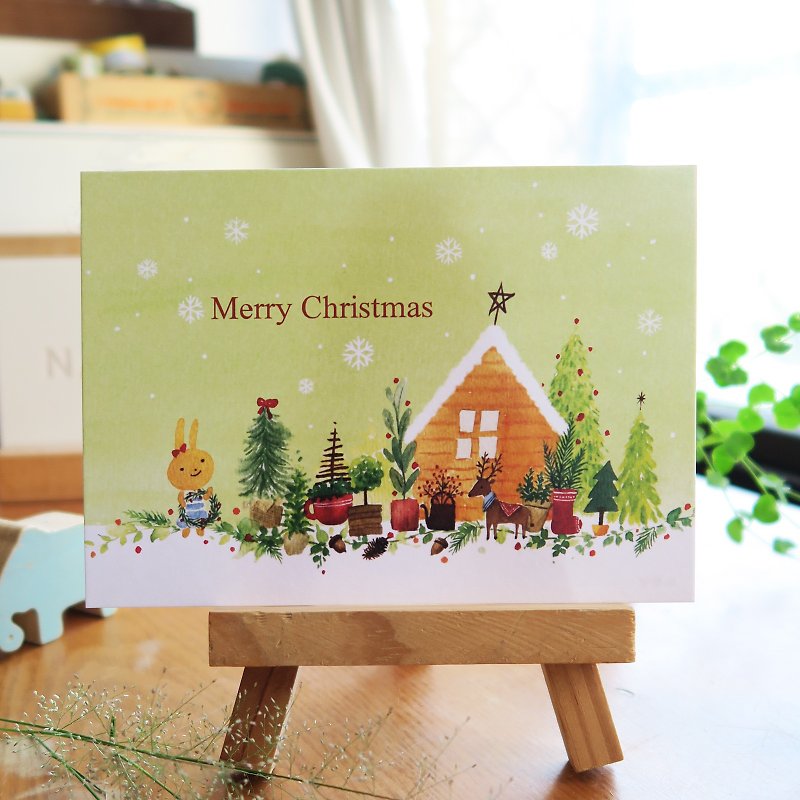 圣诞小盆栽merry christmas　明信片 - 卡片/明信片 - 纸 黄色