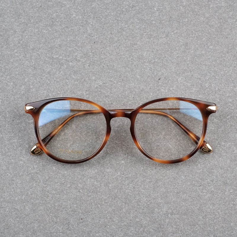 板材钛金属镜腿 玳瑁金 轻量框 眼镜 镜框 - 眼镜/眼镜框 - 其他金属 橘色