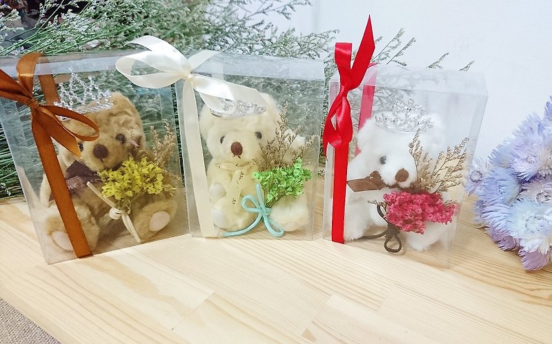 熊抱干燥花 送花给你   圣诞礼物 - 玩偶/公仔 - 其他人造纤维 咖啡色