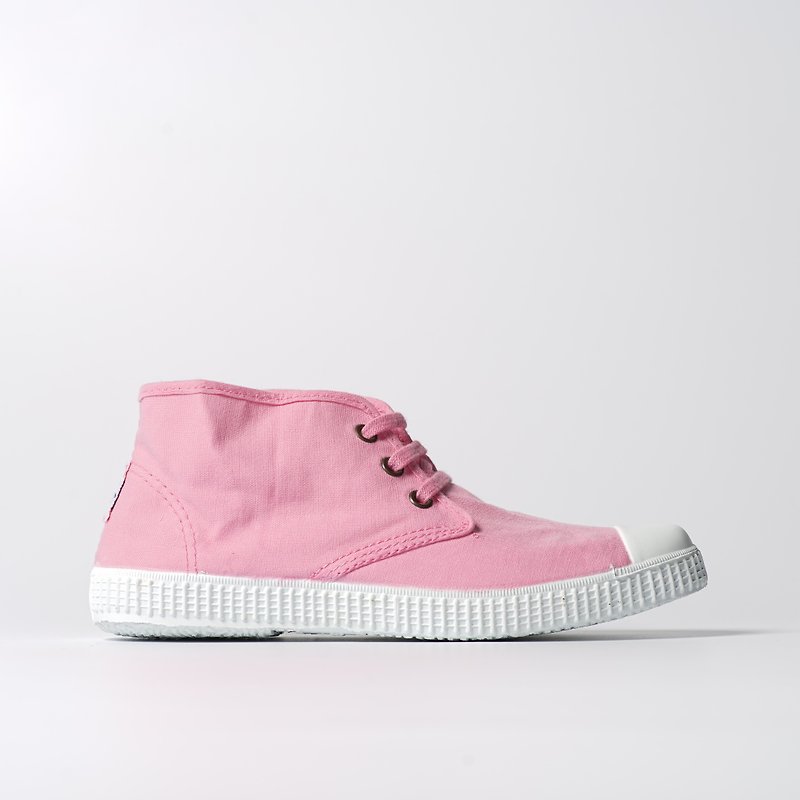 西班牙帆布鞋 Chukka靴款 粉红色 香香鞋 60997 69 - 女款休闲鞋 - 棉．麻 粉红色