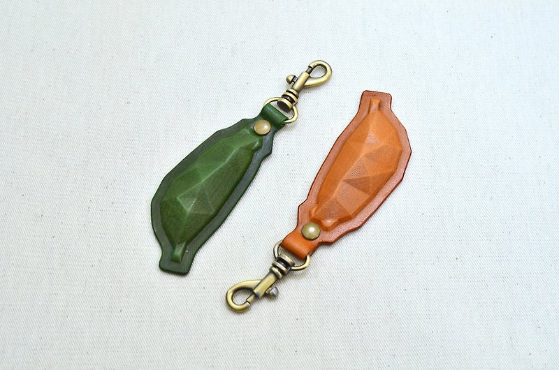 pipilala 植鞣立体　小钥匙圈 (TEN/茶色) - 钥匙链/钥匙包 - 真皮 橘色