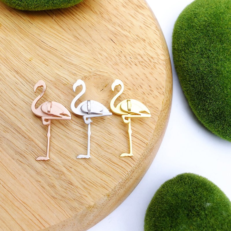 BROOCH flamingo - 胸针 - 其他金属 金色