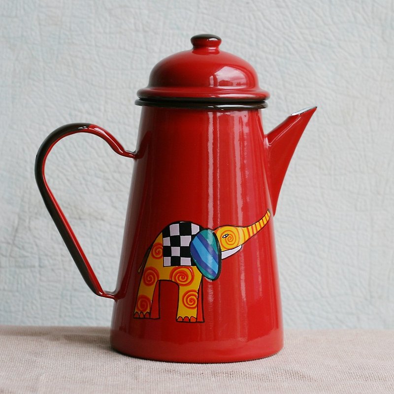 Smaltum布拉格 珐琅咖啡壶 彩色爱乐芬 茄红 (FDN000540) - 咖啡壶/周边 - 珐琅 红色