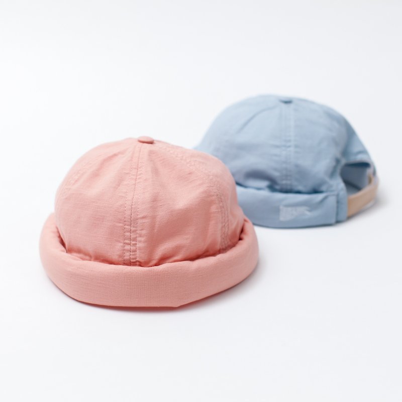 【ad-lib】麻棉水手帽 - 浅蓝色//粉红色 (AH098) - 帽子 - 棉．麻 蓝色