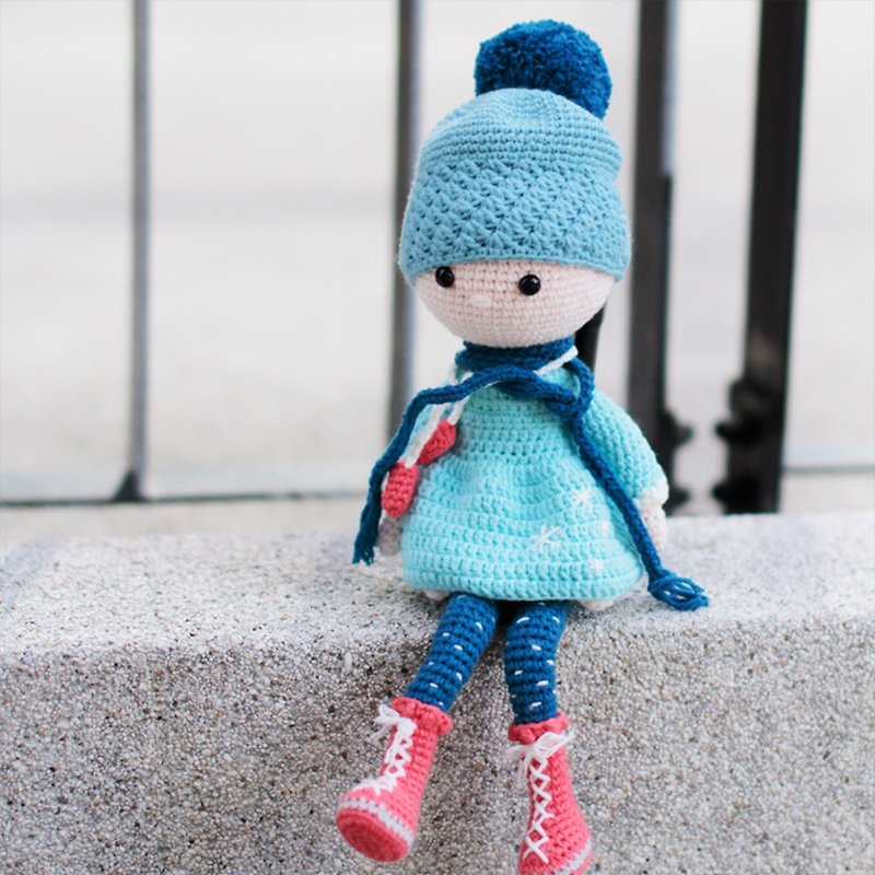 BD有机棉编织·暖暖女孩 - 玩偶/公仔 - 棉．麻 蓝色