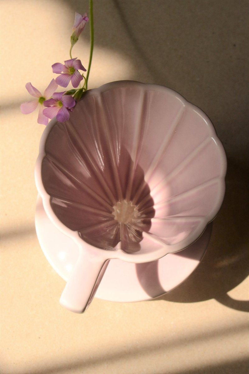 嫣紫菊型长肋滤杯01款 手冲滤杯 咖啡滤杯 咖啡滤器 母亲节 礼物 - 咖啡壶/周边 - 瓷 透明