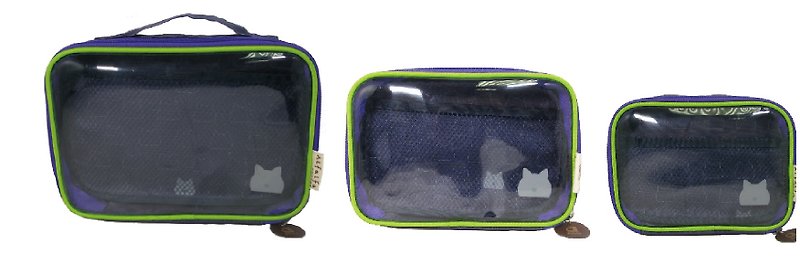 紫色多功能硬胶拉链袋 - 化妆包/杂物包 - 塑料 紫色