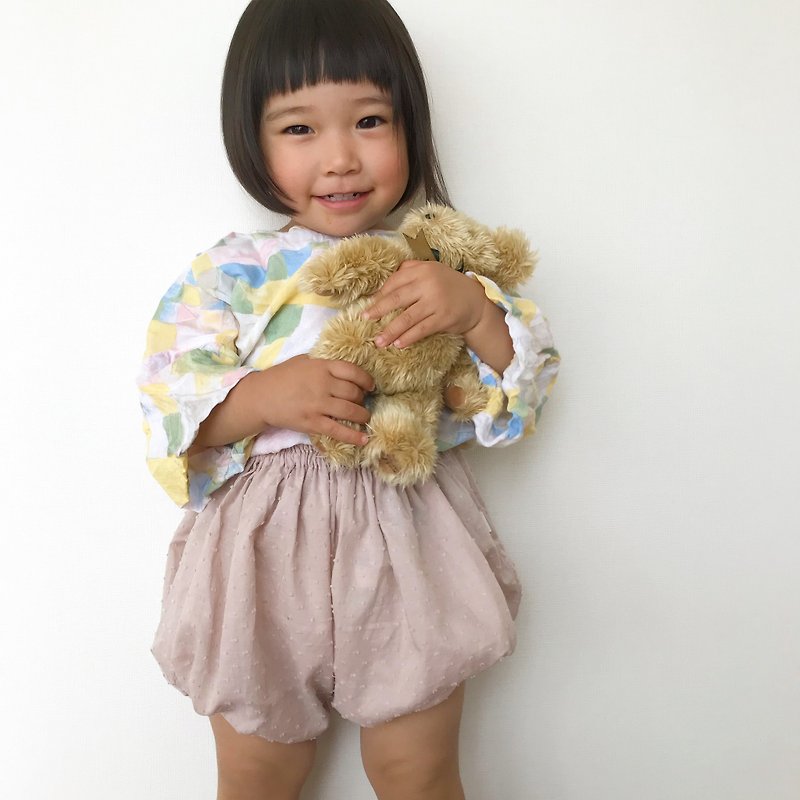 ベビーパンツ(水玉/ベビーピンク) - 童装裤 - 棉．麻 粉红色
