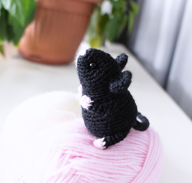 Black mouse toy for kids, Llittle handmade toy, Stuffed animal toy, Cute mouse