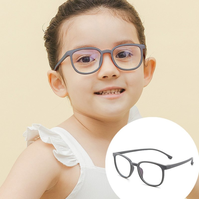 星空雾灰│儿童专用轻量威灵顿硅胶弹性方框UV400滤蓝光眼镜 - 眼镜/眼镜框 - 硅胶 灰色