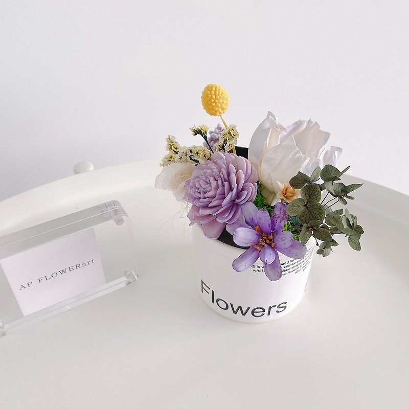 送礼香氛韩式小桌花/定制文字小卡 - 干燥花/捧花 - 植物．花 多色