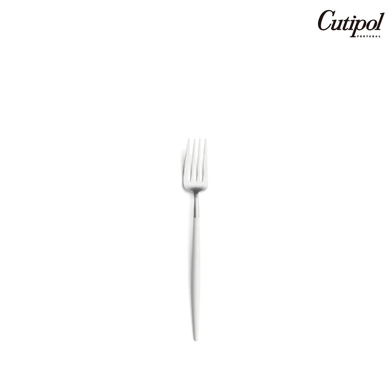葡萄牙Cutipol GOA系列白柄18.5cm点心叉 - 餐刀/叉/匙组合 - 不锈钢 白色