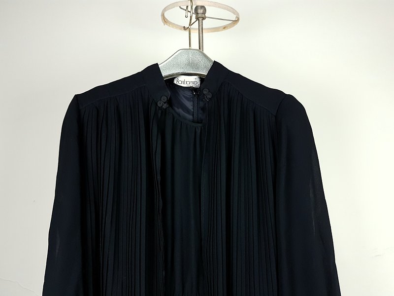 小龟葛葛 - 日本 - 贵妇整套式黑古着洋装 vintage - 洋装/连衣裙 - 聚酯纤维 