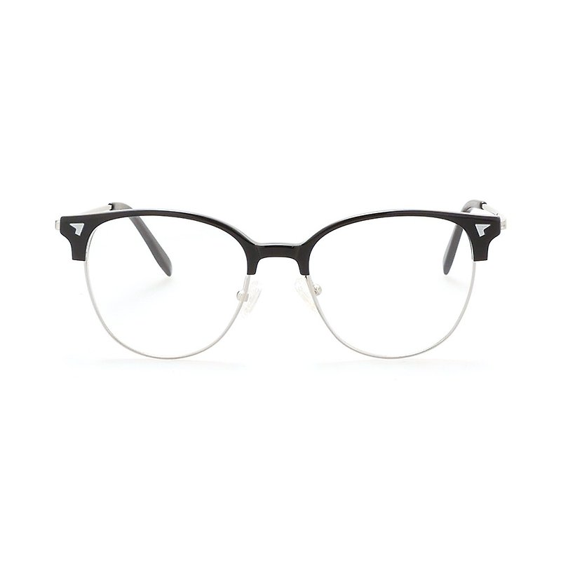 日本高端设计│眉架卯花件眼镜-黑银【新款尝鲜价】 - 眼镜/眼镜框 - 贵金属 银色