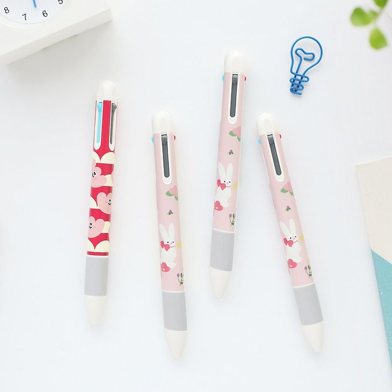 Livework小清新4色合一原子笔-小白兔,LWK36135 - 圆珠笔/中性笔 - 塑料 粉红色