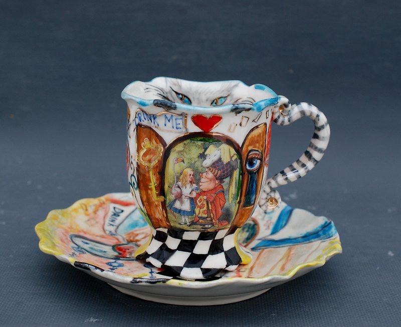 仙境杯碟瓷茶具花式咖啡茶杯手绘