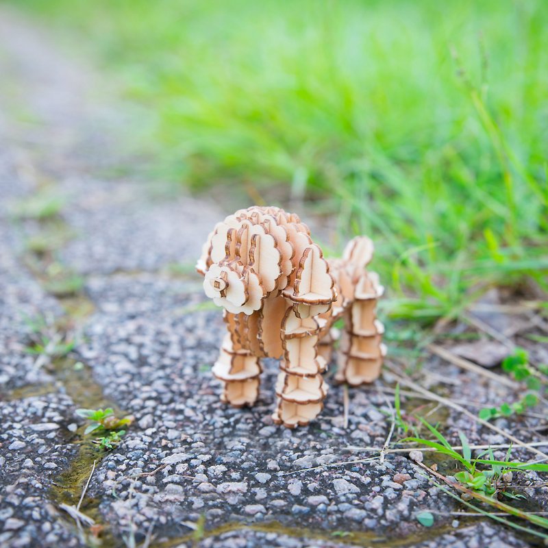 Team Green JIGZLE 3D立体拼图系列 | 木质贵宾犬拼图 | 超疗愈 - 拼图 - 环保材料 咖啡色