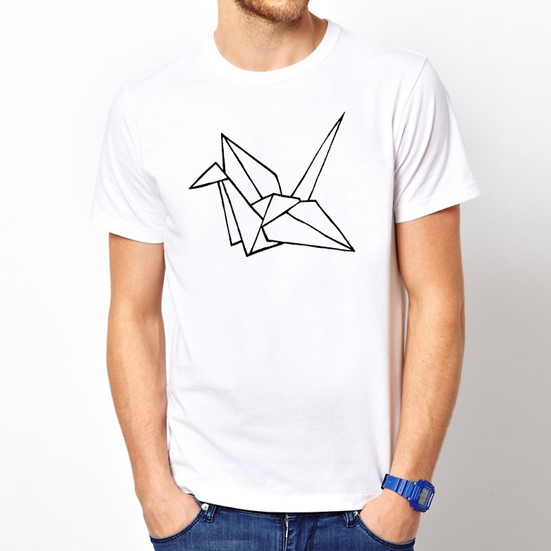 Bird Origami 折纸鸟 短袖T恤-2色 文青 设计 艺术 几何 - 男装上衣/T 恤 - 棉．麻 多色