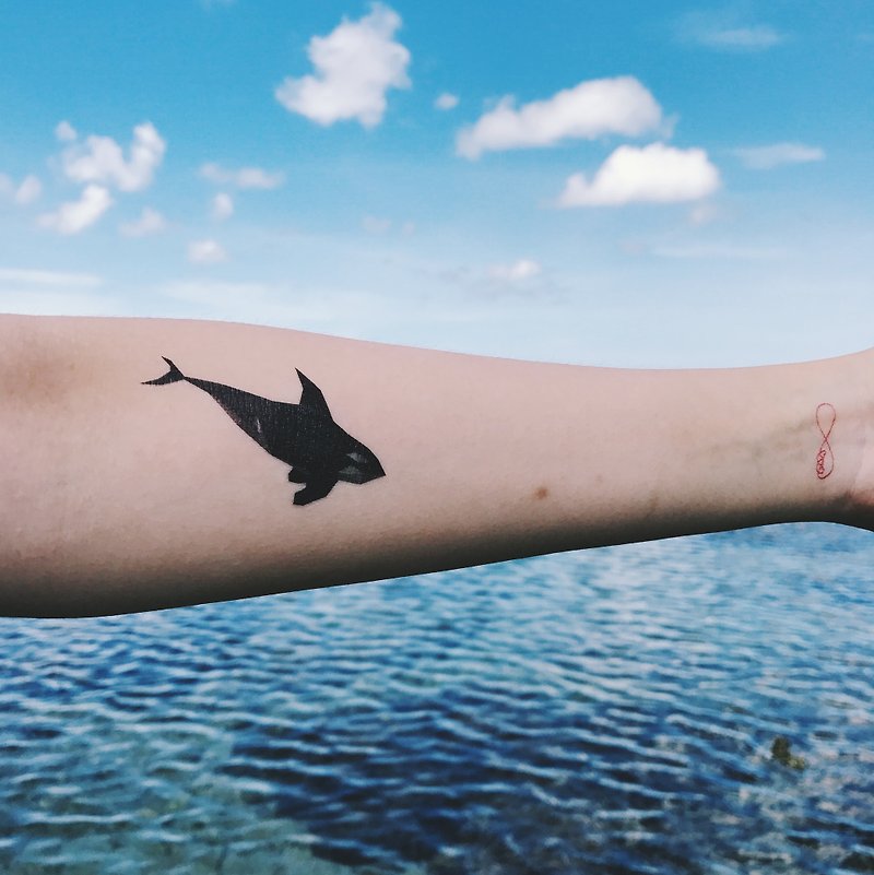 | 活在两端 | 2入纹身贴纸  刺青贴纸 鲸鱼 北极熊 企鹅 红鹤 - 纹身贴 - 纸 
