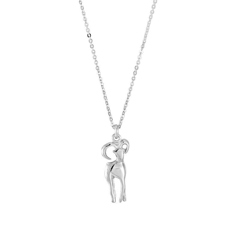 Goat Silver Necklace 羊造型坠链 动物生肖纯银 项链 - 项链 - 纯银 银色
