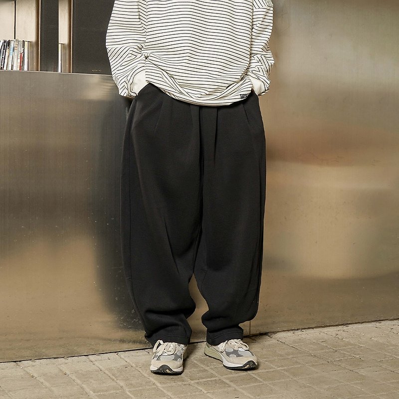 TopBasics 日系三口袋休闲灯笼裤 - 男士长裤 - 聚酯纤维 灰色