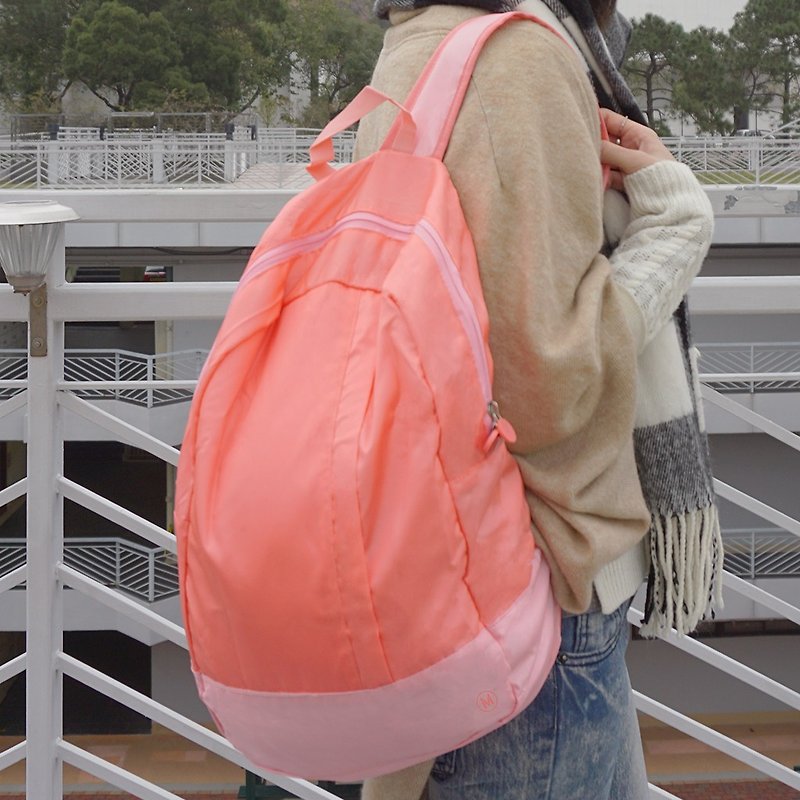 【购买任何一件产品HKD50 加购】LUSH | 折叠轻便背包 - 珊瑚色 - 后背包/双肩包 - 聚酯纤维 红色