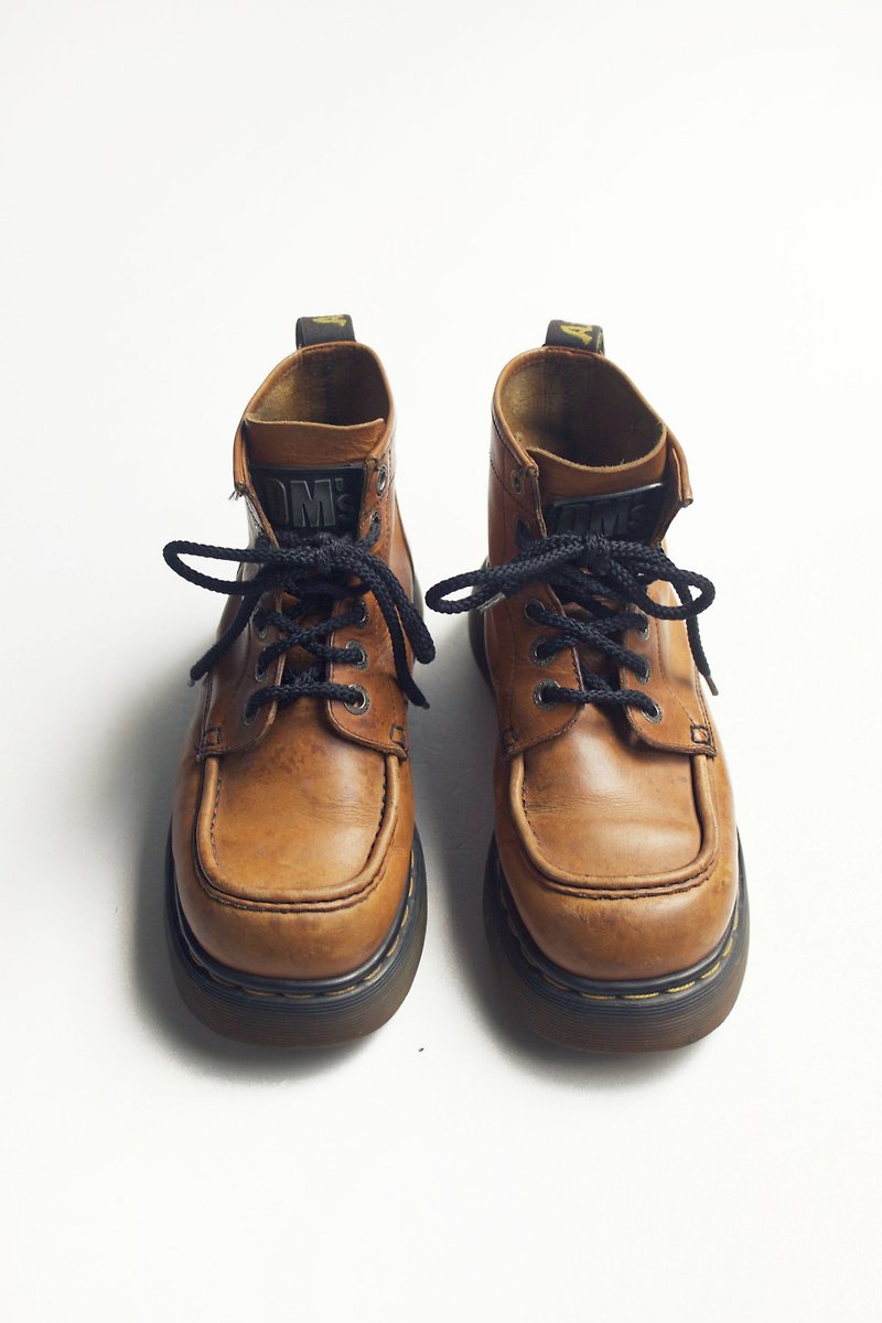 90s 英制老马汀靴｜Dr. Martens Platform Boots UK5 EUR 38 - 女款休闲鞋 - 真皮 橘色