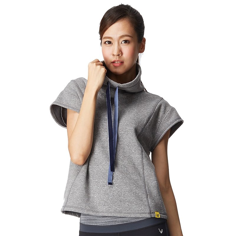 【MACACA】温暖核心冬日罩衫 - BTW2132 灰麻花 - 女装瑜珈服 - 聚酯纤维 灰色