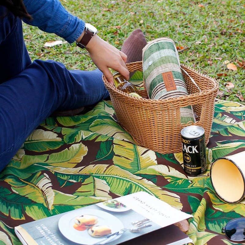 限量花布系列轻量野餐垫(蕉朋友) - 野餐垫/露营用品 - 棉．麻 绿色