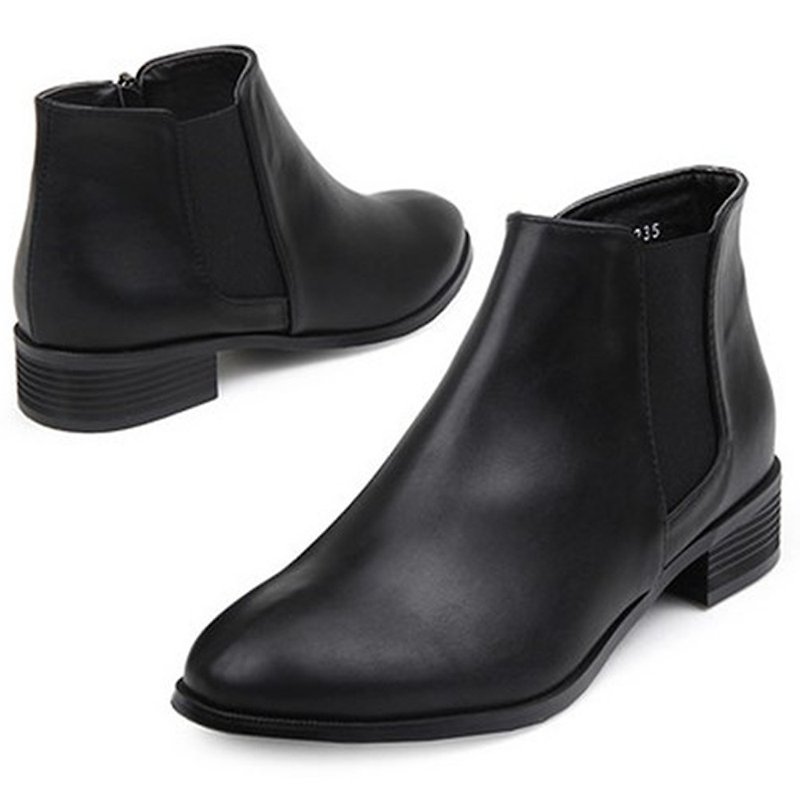 PRE-ORDER - SPUR 时髦切尔西靴 HF9090 BLACK - 女款短靴 - 人造皮革 黑色