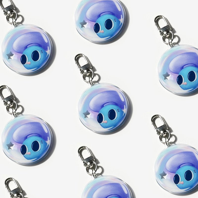 菇比泡泡钥匙圈 - 钥匙链/钥匙包 - 压克力 蓝色