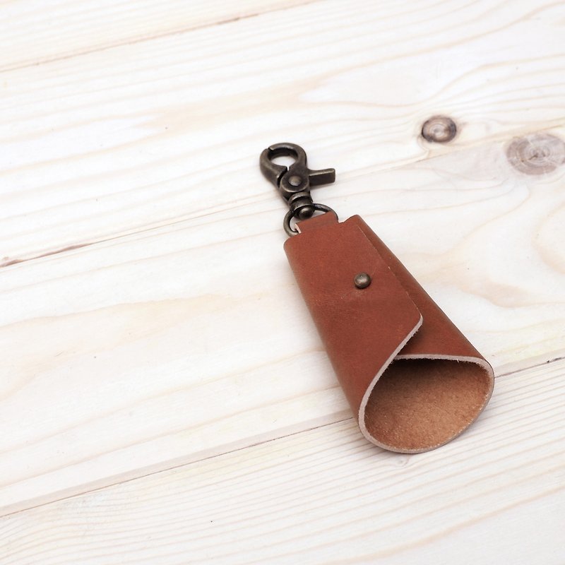 3-Keys Bag 三条锁匙包 焦橙色 - 钥匙链/钥匙包 - 真皮 咖啡色