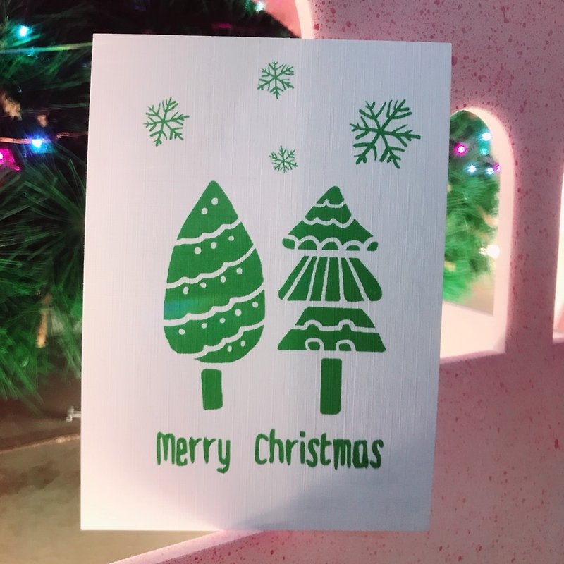 明信片-圣诞-tree - 卡片/明信片 - 纸 红色