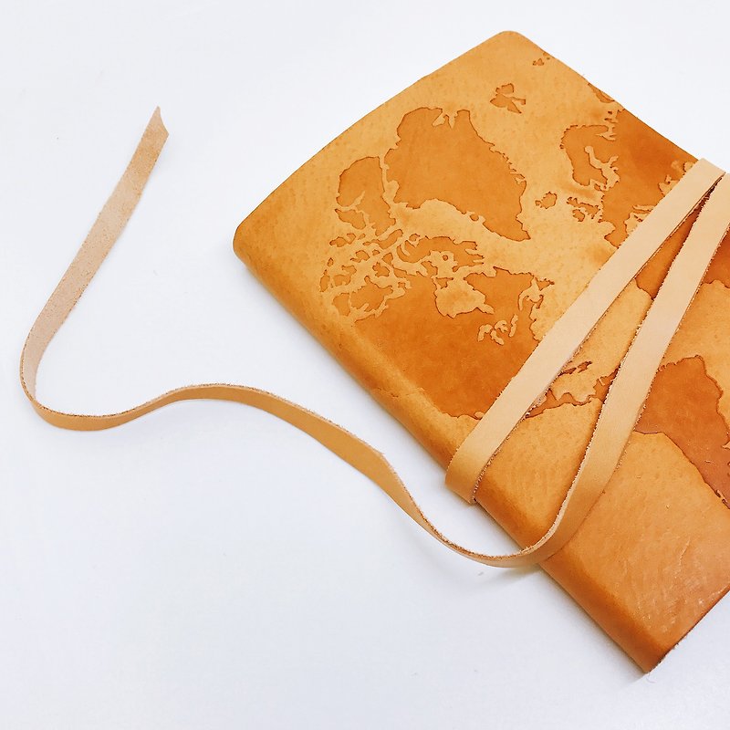 ART-1900 意大利软皮面世界地图笔记本-浅褐 | Manufactus  - 笔记本/手帐 - 真皮 咖啡色