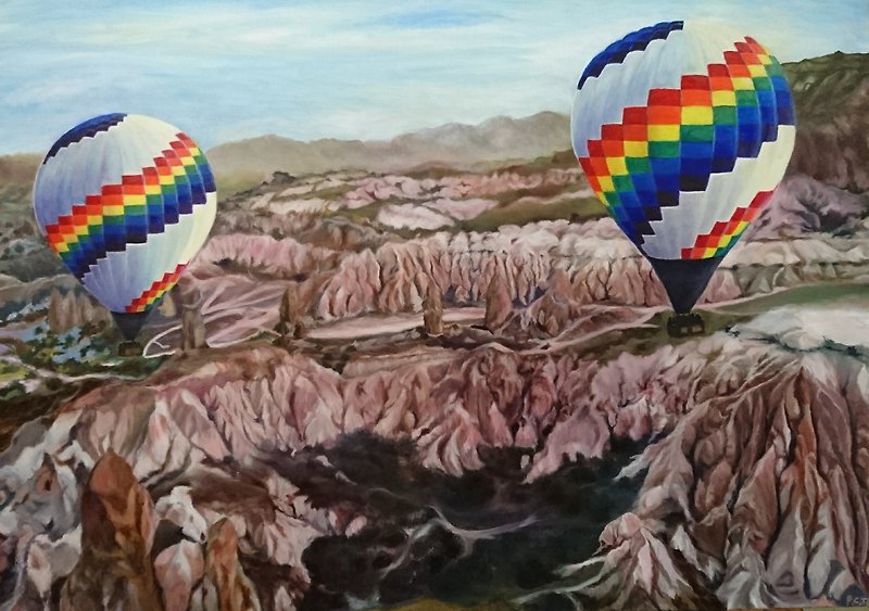 大地系土耳其热气球油画 - 海报/装饰画/版画 - 其他材质 
