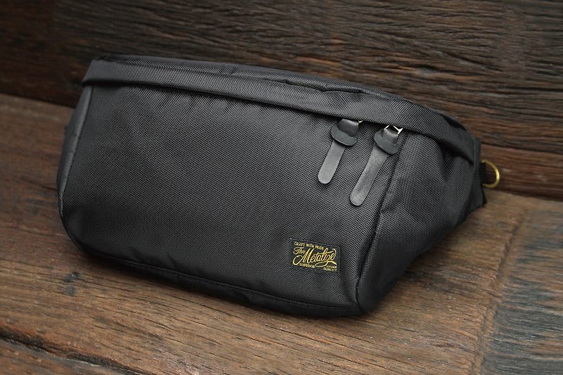 【METALIZE】"CASUAL DAY" Waist Bag 高密度尼龙腰包(黑色) - 侧背包/斜挎包 - 聚酯纤维 黑色