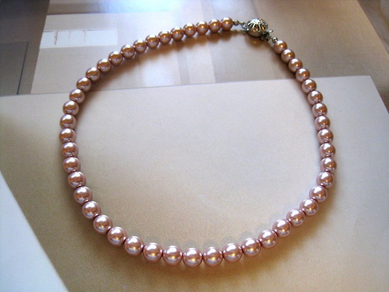 Silky Pearl Necklace / 8mm : Pink　Bridal* - 项链 - 珍珠 粉红色