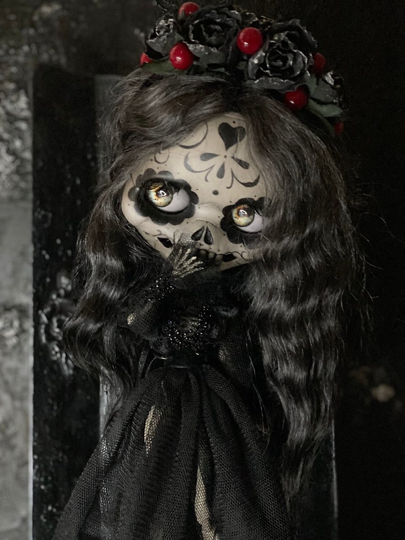 Discount Custom Blythe creepy doll sceleton by Catarina Halloween - 玩偶/公仔 - 塑料 黑色