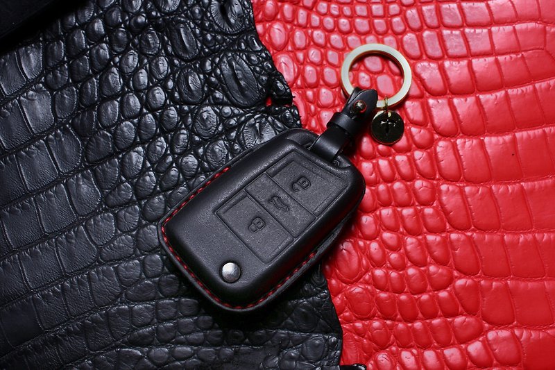 斯柯达 Skoda Superb Fabia 汽车钥匙包钥匙皮套 - 钥匙链/钥匙包 - 真皮 黑色