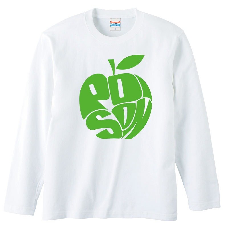 ロングスリーブTシャツ / 毒リンゴ green - 男装上衣/T 恤 - 棉．麻 白色