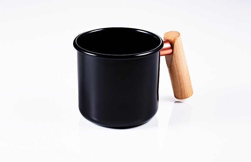 Truvii木柄珐琅杯250ml(经典黑) - 茶具/茶杯 - 珐琅 黑色