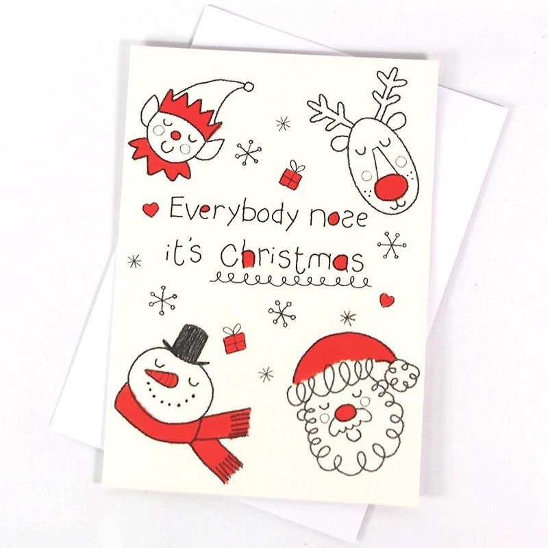 鼻子红了 耶诞卡片【Hallmark-卡片 圣诞节系列】 - 卡片/明信片 - 纸 多色