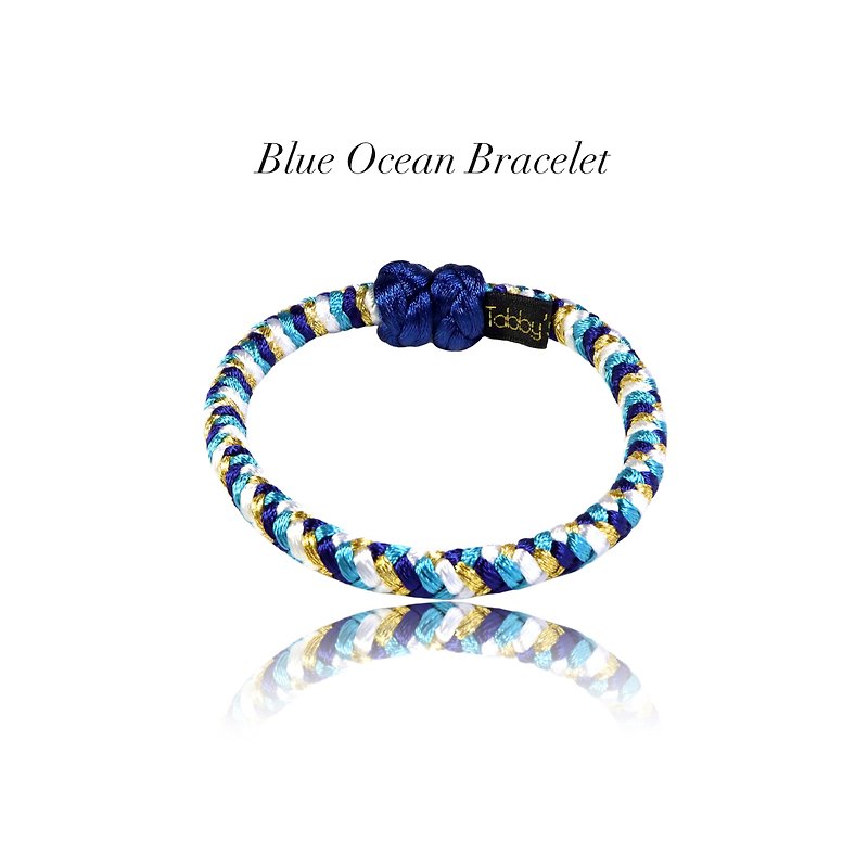 【アクセサリ】Blue Ocean 磁石式組紐ブレスレット - 手链/手环 - 其他材质 蓝色