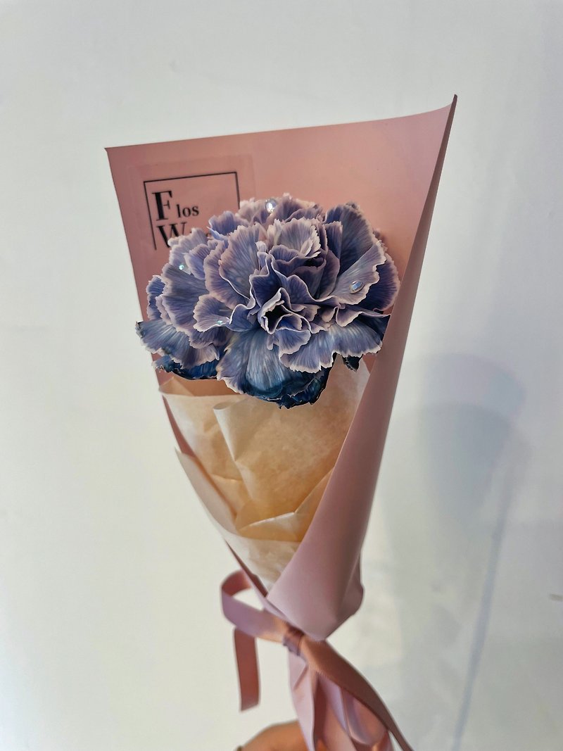 鲜花系列-闪耀妈咪 晶钻康乃馨单支花束 - 干燥花/捧花 - 植物．花 多色